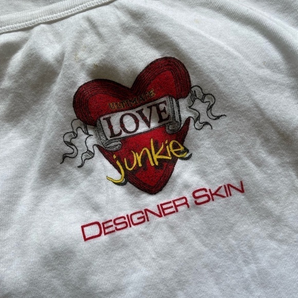 Vintage 90s Grunge Love Junkie Cropped Tank Top - Picture 3 of 4